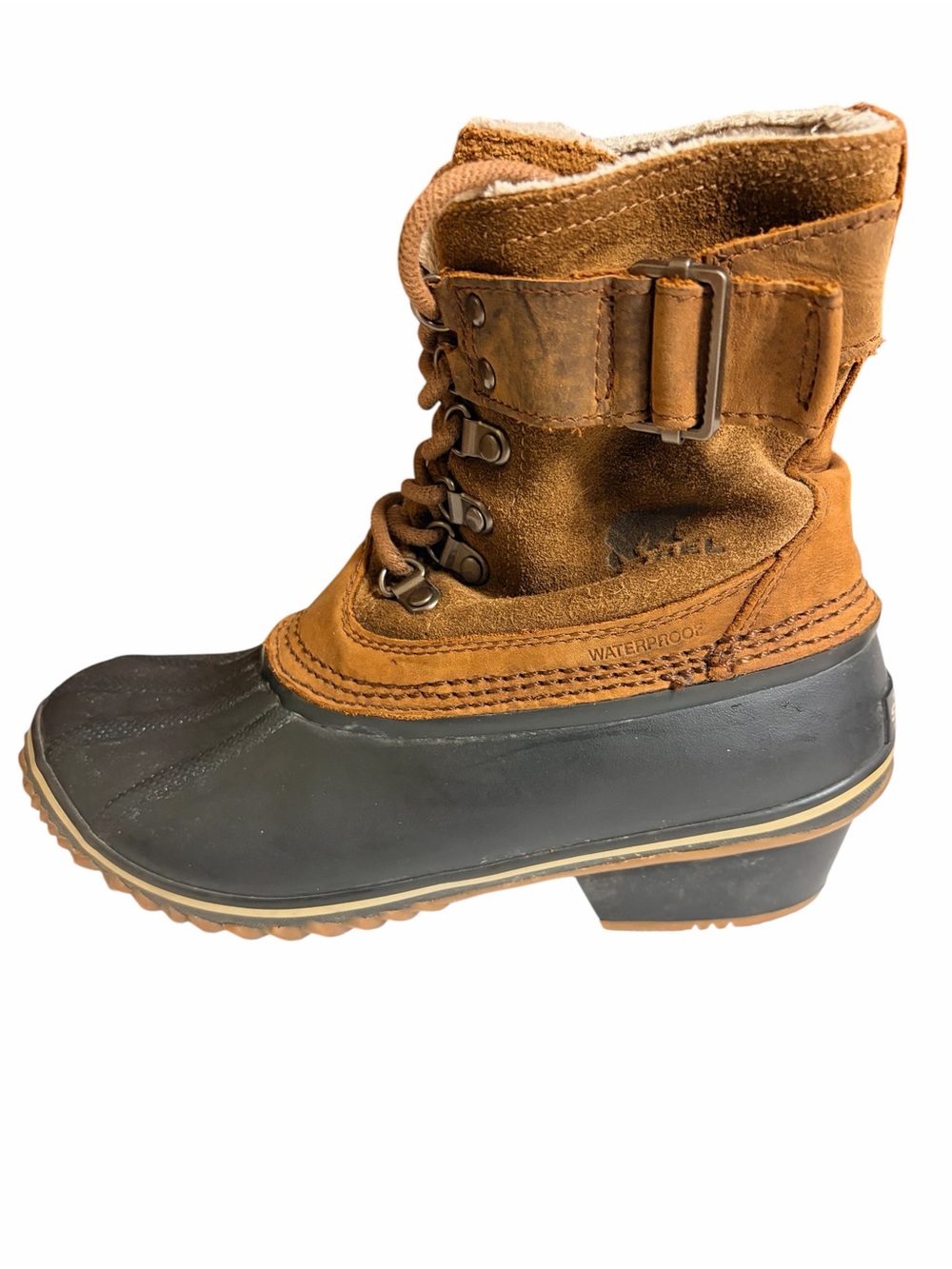 Sorel 7.5 Women's Winter Fancy Lace II Suede Rain Boot Waterproof